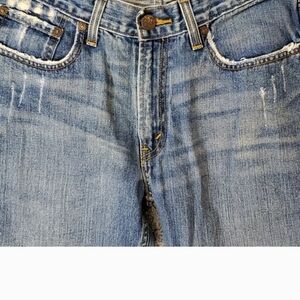 Levi 527 Distressed Blue Denim Jeans